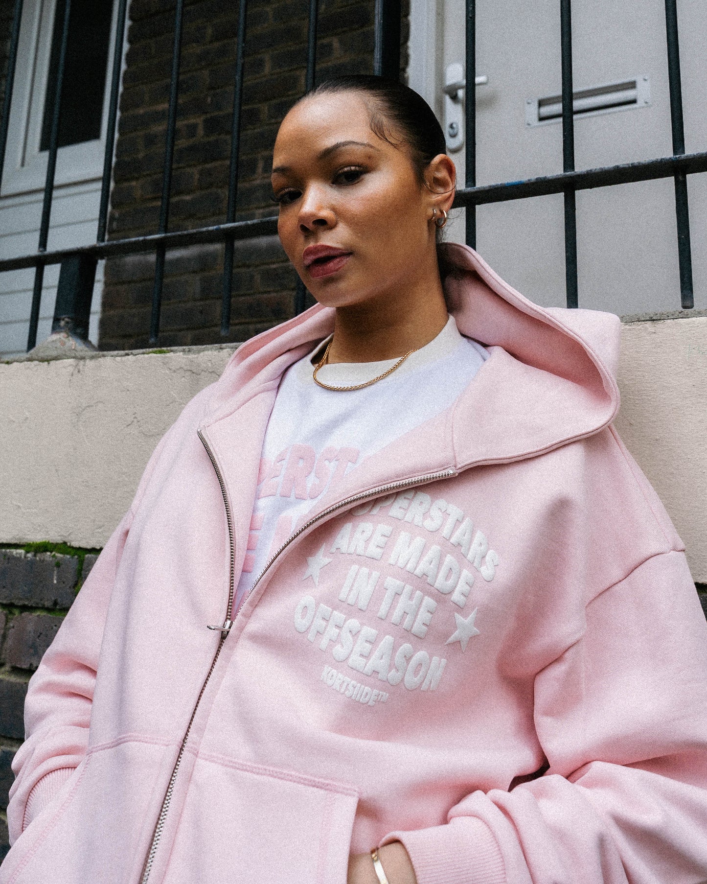SUPERSTAR ZIP-THROUGH HOODIE | CLOUD PINK