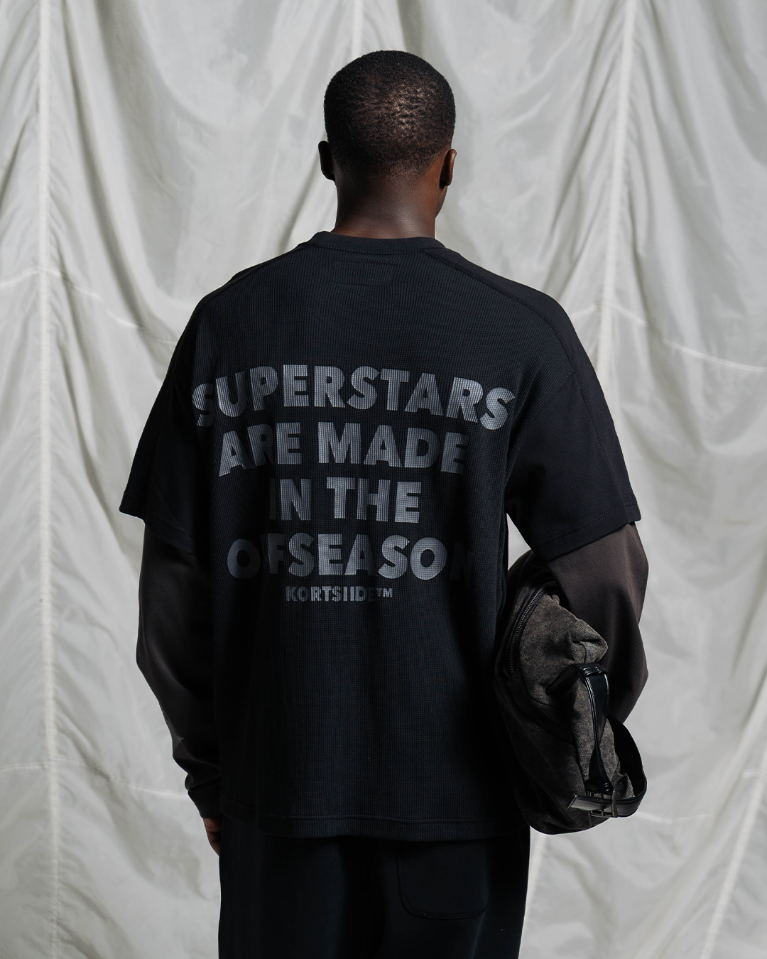 SUPERSTAR LAYERED T-SHIRT | BLACK/CHARCOAL