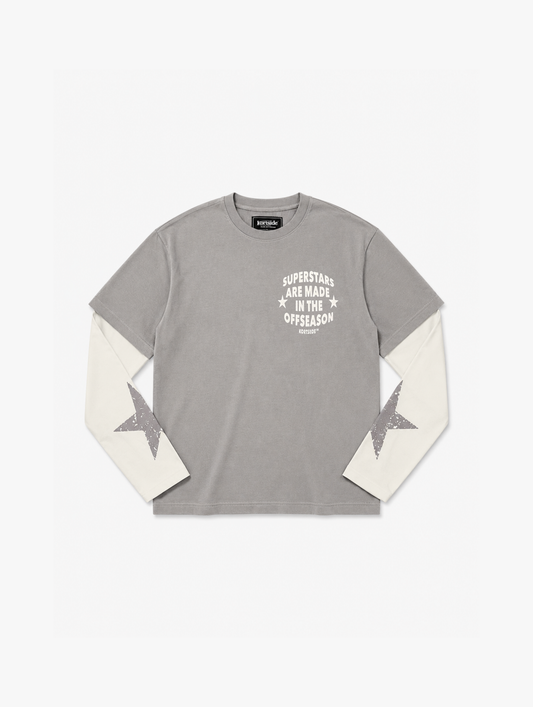 SUPERSTAR LAYERED T-SHIRT | GREY