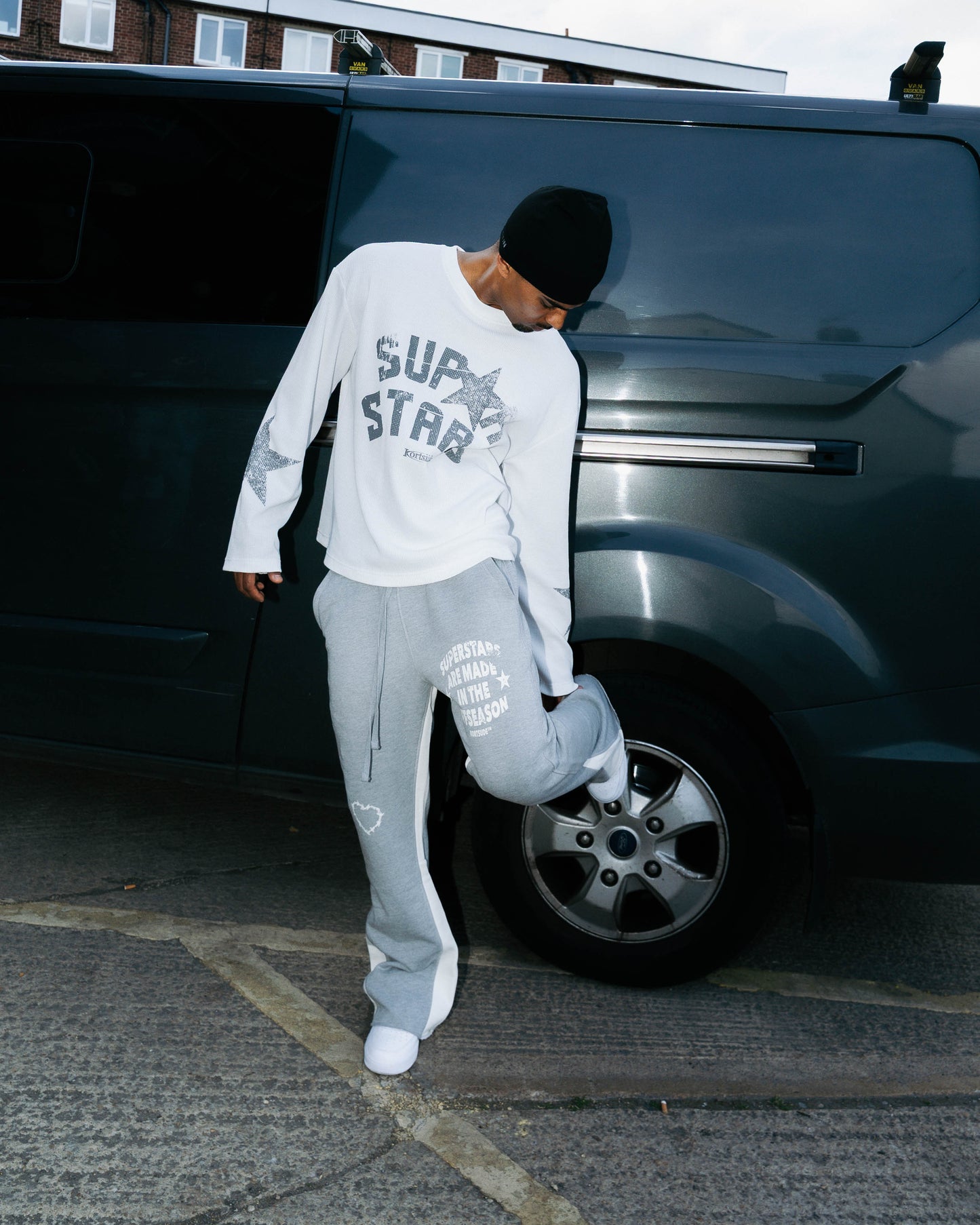 SUPERSTAR FLARED JOGGER | MARL GREY