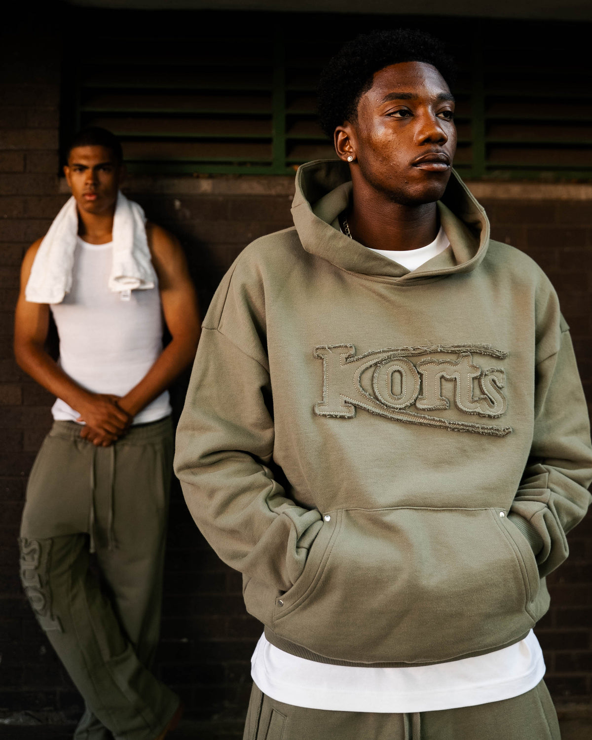 KORTS PATCHWORK HOODIE | KHAKI