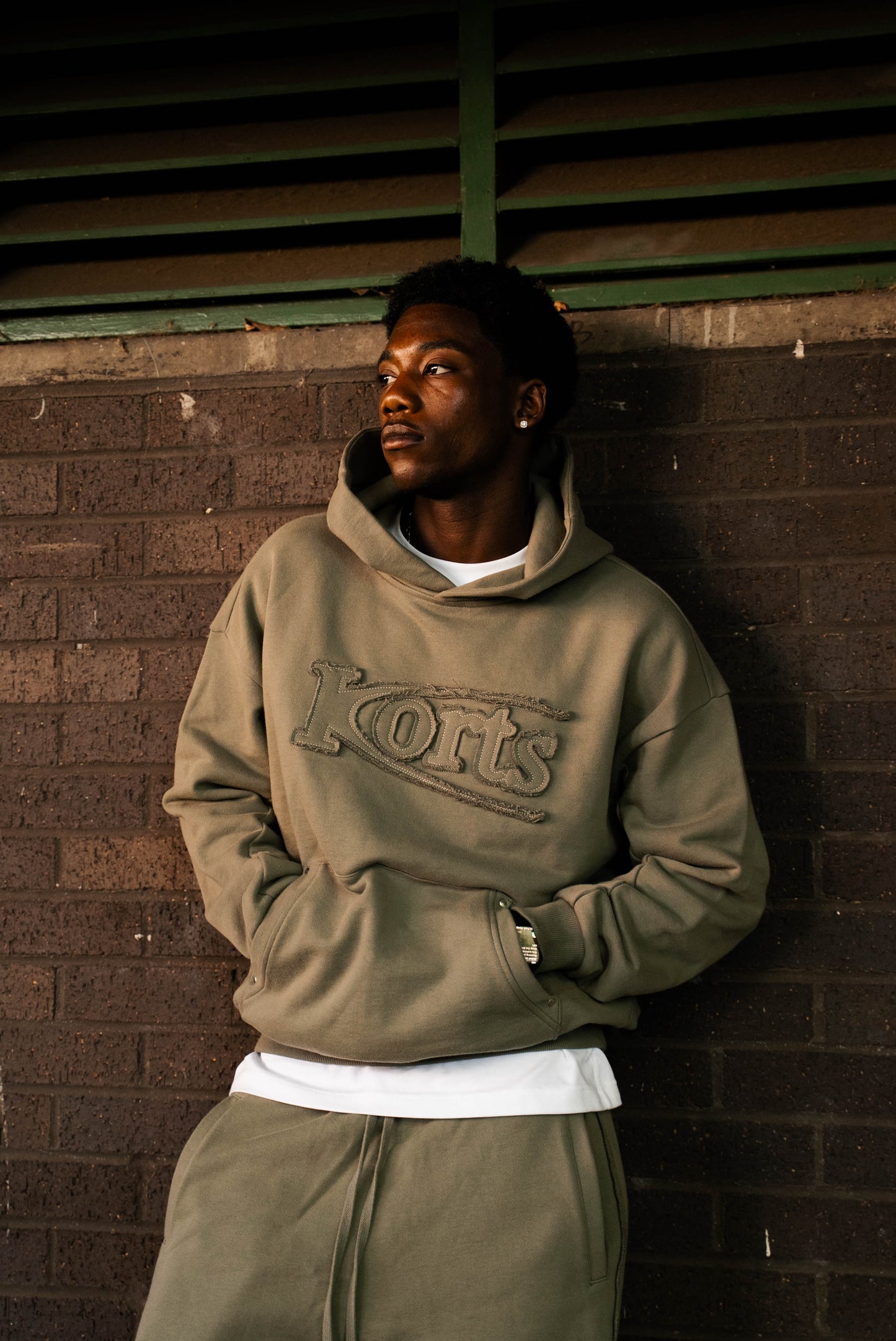 KORTS PATCHWORK HOODIE | KHAKI