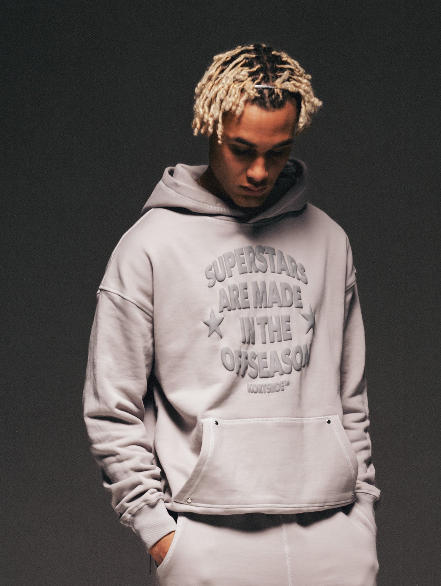 SUPERSTAR STITCHED HOODIE | DUSK GREY