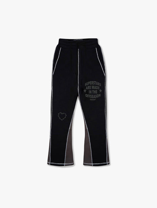 SUPERSTAR STITCHED FLARED JOGGERS | TRIPLE BLACK