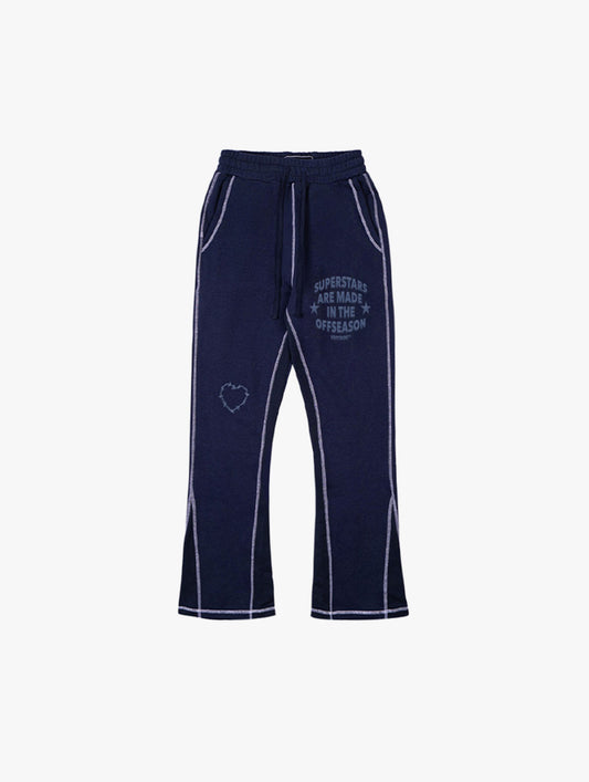SUPERSTAR STITCHED FLARED JOGGERS | MARINE BLUE