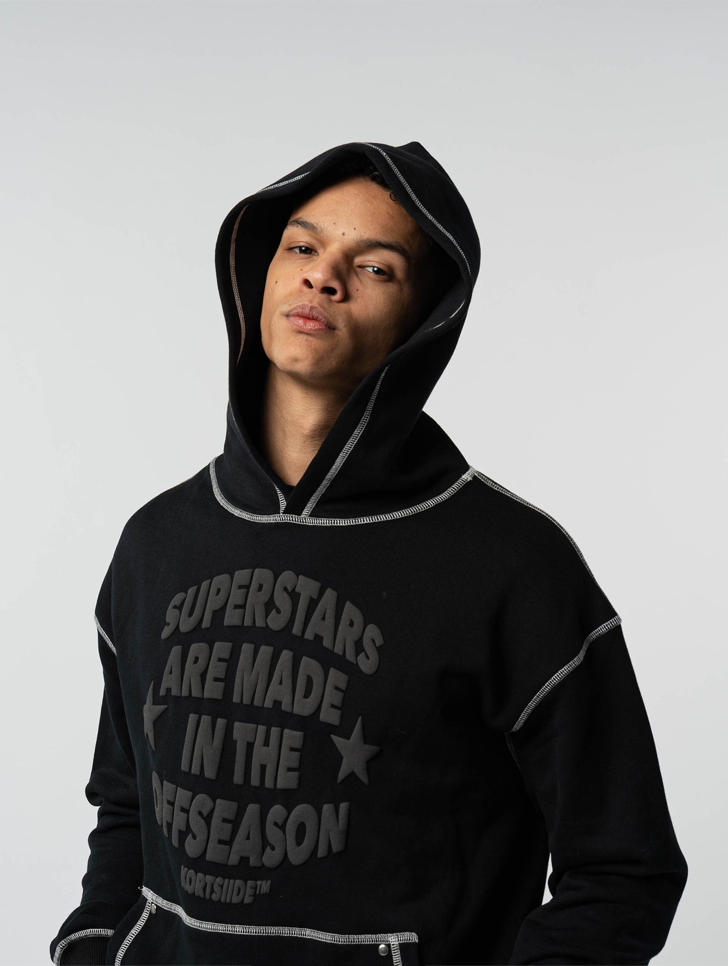 SUPERSTAR STITCHED HOODIE | TRIPLE BLACK