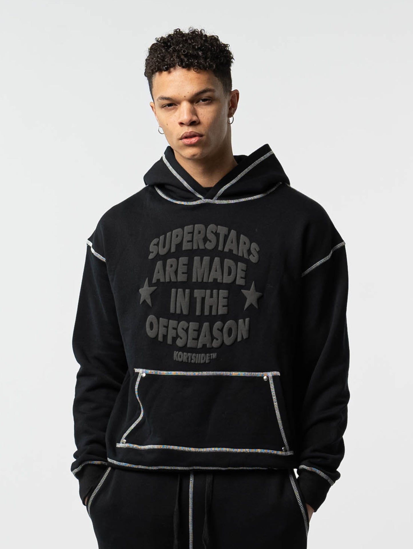 SUPERSTAR STITCHED HOODIE | TRIPLE BLACK